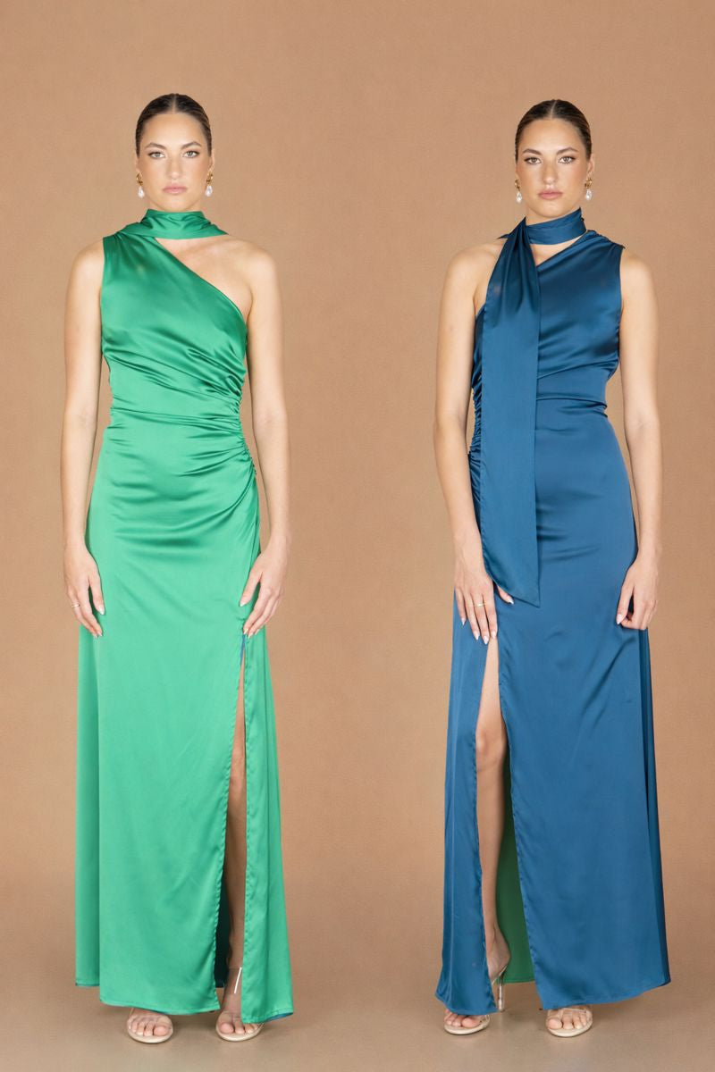 Reversible Jelissa Gown - Emerald / Royal Blue