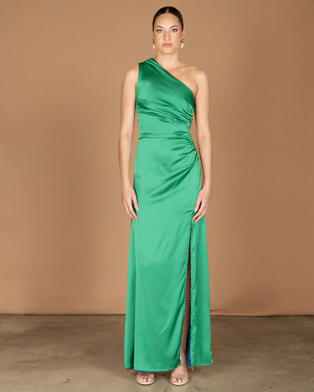 Ocean & Pearl reversible maxi dress gown one shoulder