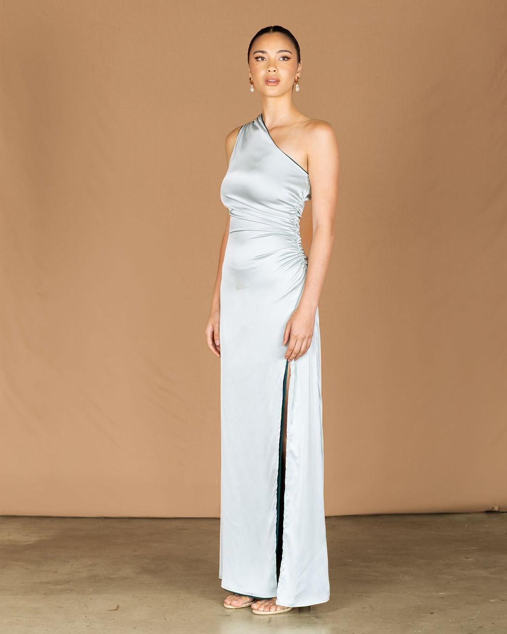 Reversible maxi one shoulder dress 