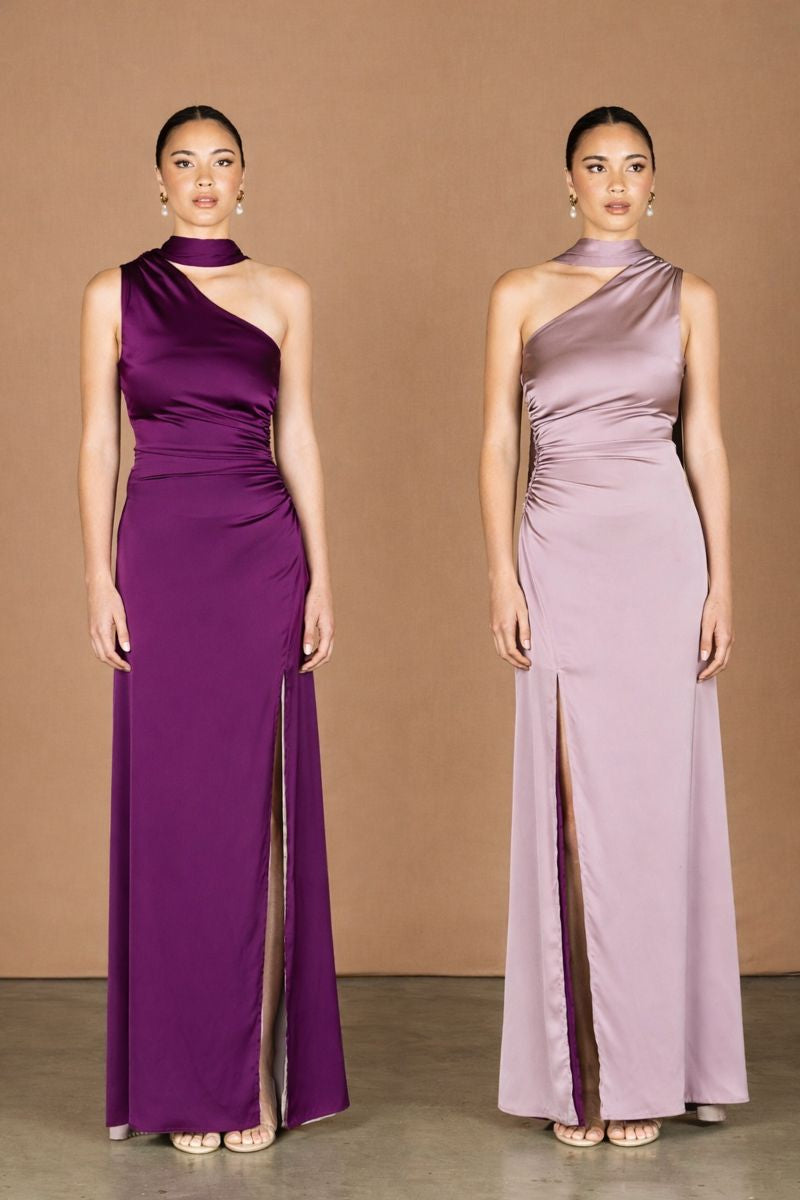 Reversible Jelissa Gown - Violet / Taupe