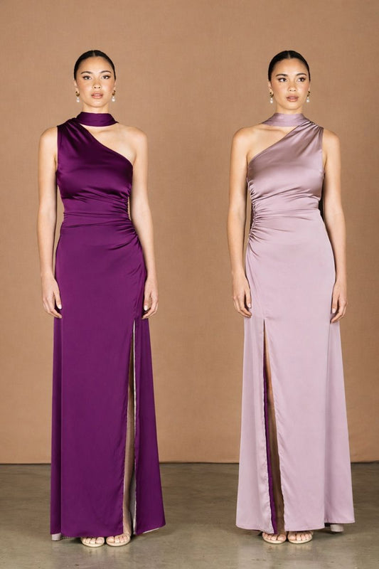 Reversible Jelissa Gown - Violet / Taupe