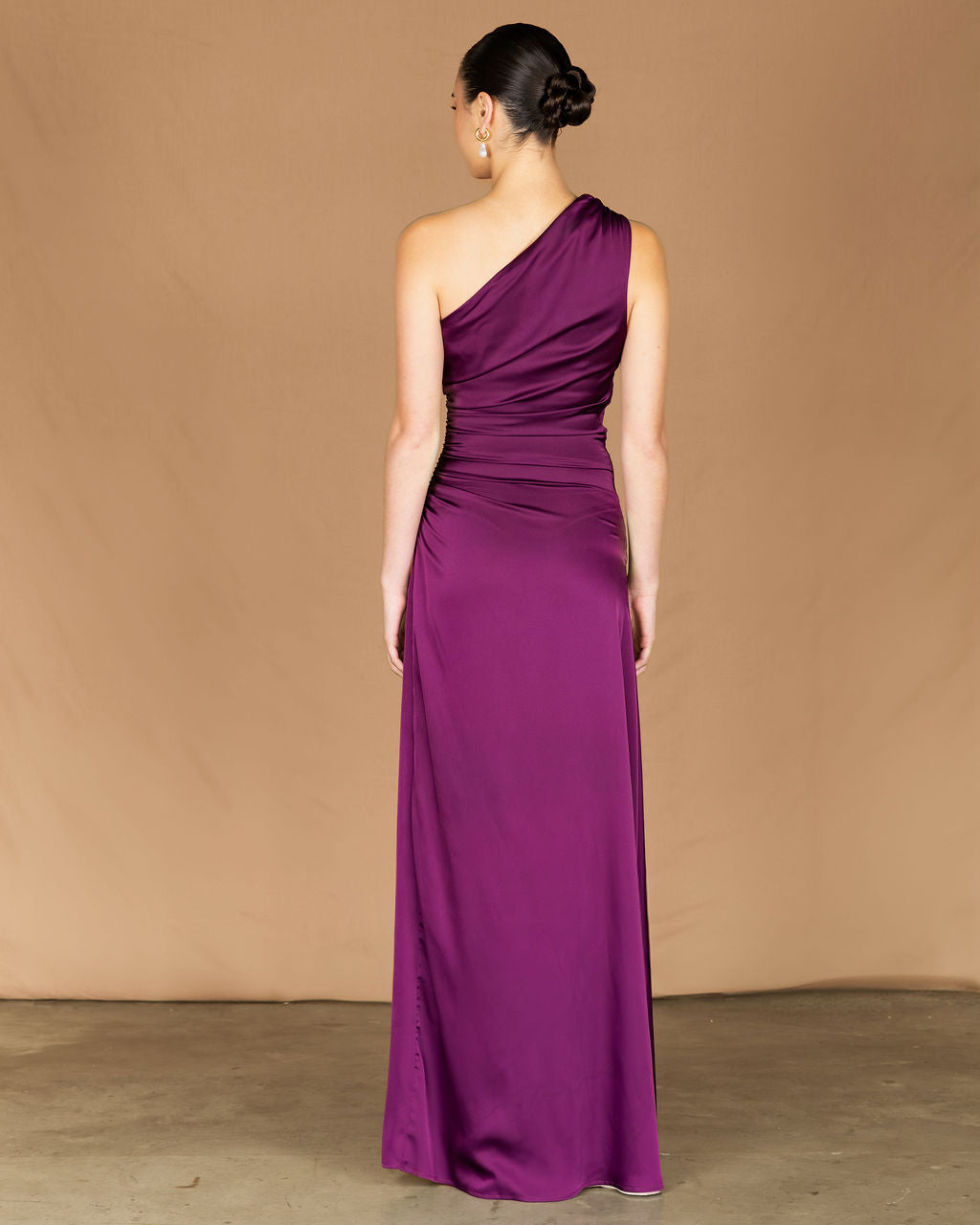 Special occassion cocktail dress ball gown purple mauve taupe lavender