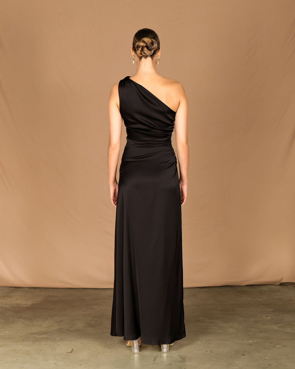 Black dress with long sash