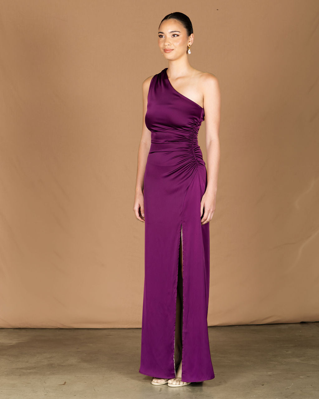 Maxi dress for a ball wedding and event purple lavender mauve