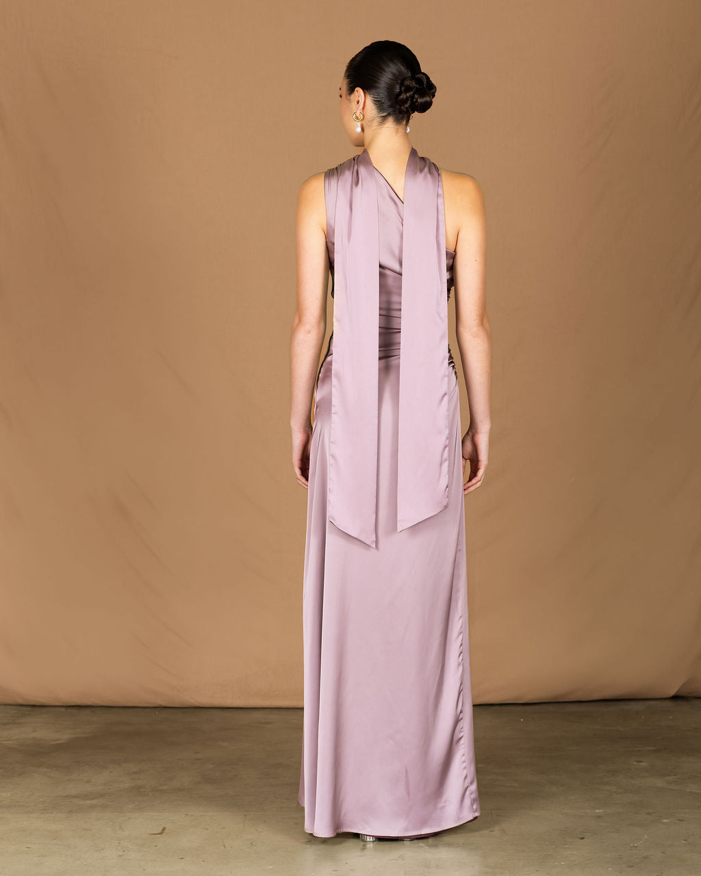 Reversible mauve maxi dress